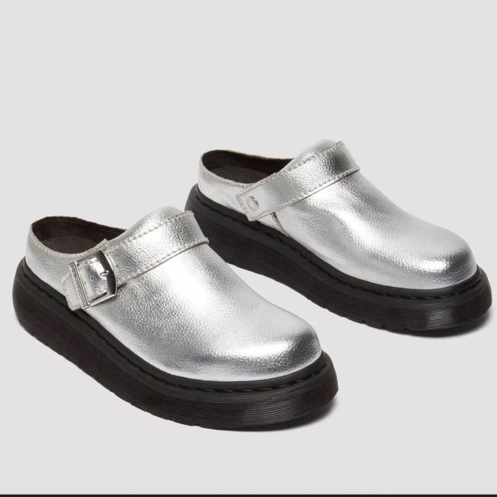Dr. Martens Laketen Slingback Mule Metallic Silver Tumble Size US M10 W11 NWOB - Picture 2 of 9